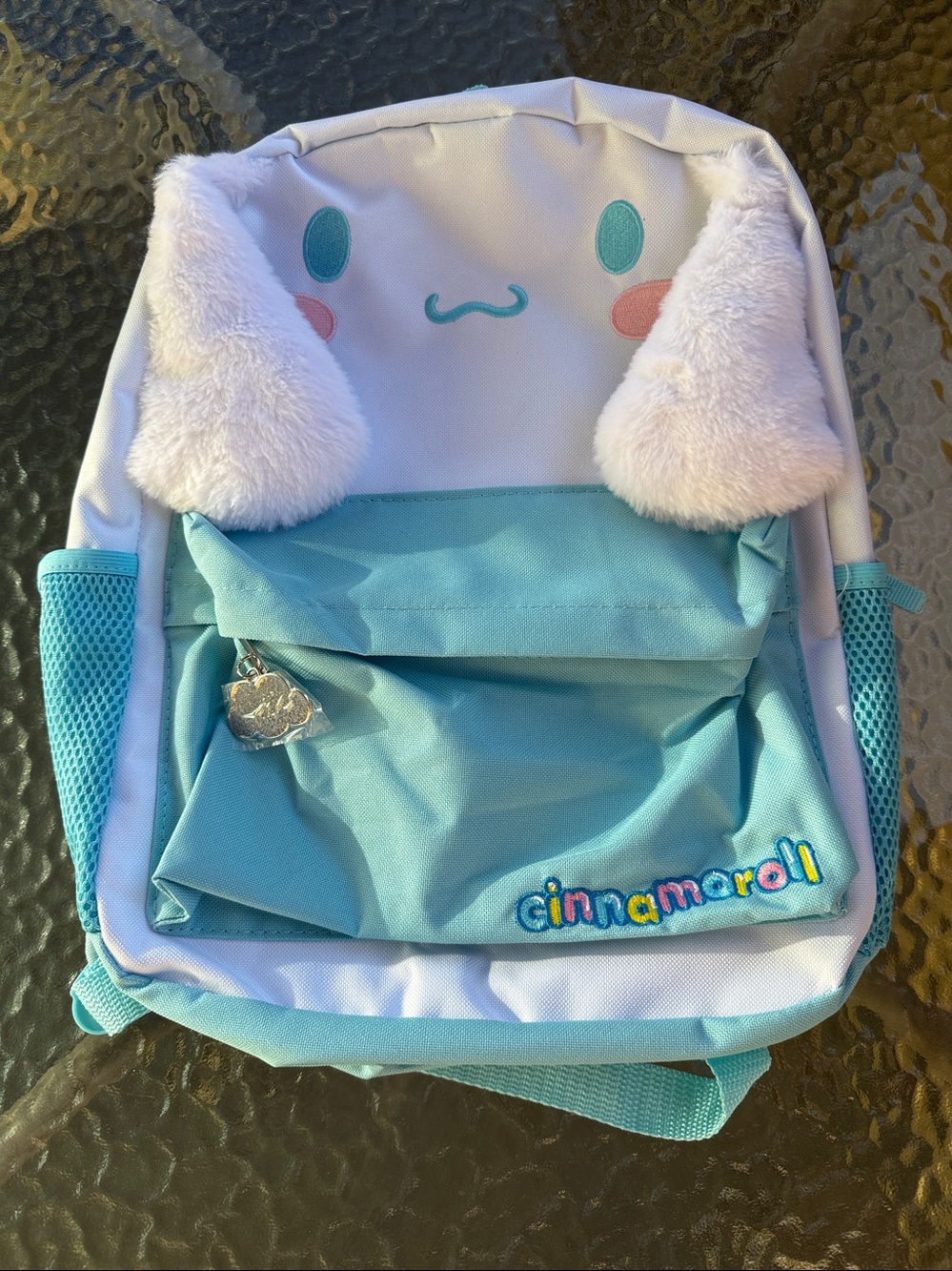 CINNAMOROLL Sanrio Character Fluffy Ear Embroidered Bunny Bag Backpack